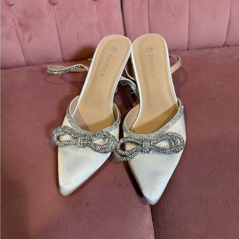 Women's Cream Slingback Heels